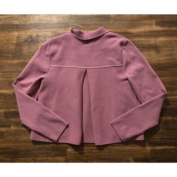 The Fold London Womens Small Cropped Knit Shrug Jacket Cardigan Open Front Boxy - Picture 3 of 14